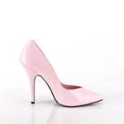 Roze Lak 13 cm SEDUCE-420V pleaser pumps met puntneus