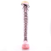 Roze Lakleer 11,5 cm SHAKER-374-1 overknee laarzen met veters