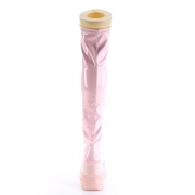 Roze Lakleer 11,5 cm SHAKER-374 overknee laarzen met veters