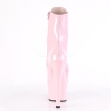 Roze Lakleer 18 cm ADORE-1020 dames enkellaarsjes met plateau