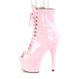 Roze Lakleer 18 cm ADORE-1021 dames enkellaarsjes met plateauzool