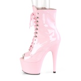 Roze Lakleer 18 cm ADORE-1021 dames enkellaarsjes met plateauzool