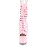 Roze Lakleer 18 cm ADORE-1021 dames enkellaarsjes met plateauzool