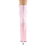 Roze Lakleer 23 cm INFINITY-1020 super hoge hakken - extreme plateau enkellaarzen