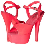 Roze Neon 15 cm Pleaser KISS-209UV Plateau Hoge Hakken