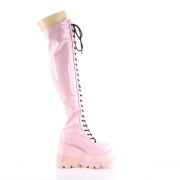 Roze Patent 11,5 cm SHAKER-374 overknee boots with laces