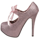 Roze Strass 14,5 cm Burlesque TEEZE-04R Hoge Pumps Schoenen Plateau