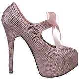 Roze Strass 14,5 cm Burlesque TEEZE-04R Hoge Pumps Schoenen Plateau