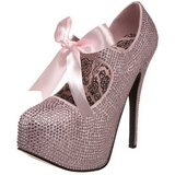 Roze Strass 14,5 cm Burlesque TEEZE-04R Hoge Pumps Schoenen Plateau