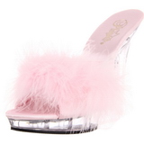 Roze Transparant 13 cm Fabulicious LIP-101-8 Plateau Hoge Mules