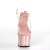 Roze Transparant 18 cm SKY-308 Plateau Hoge Hakken
