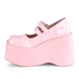 Roze Vegan 11,5 cm DEMONIA KERA-08 gothic mary jane pumps met plateau