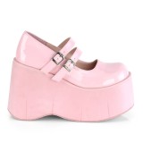 Roze Vegan 11,5 cm DEMONIA KERA-08 gothic mary jane pumps met plateau