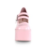 Roze Vegan 11,5 cm DEMONIA KERA-08 gothic mary jane pumps met plateau