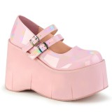 Roze Vegan 11,5 cm DemoniaCult KERA-08 gothic mary jane pumps met plateau