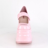 Roze Vegan 15 cm WAVE-32 gothic mary jane pumps met wedge plateau