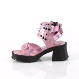 Roze blokhak 7 cm DemoniaCult BRATTY-07 chunky hakken sandalen met plateau