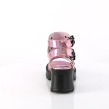 Roze blokhak 7 cm DemoniaCult BRATTY-07 chunky hakken sandalen met plateau