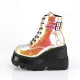 Roze glitter 11,5 cm SHAKER-52 lolita enkellaarzen wedges sleehakken