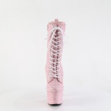 Roze glitter 18 cm ADORE-1040GR dames high heels boots plateau