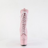 Roze glitter 18 cm ADORE-1040GR dames high heels boots plateau