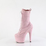 Roze glitter 18 cm ADORE-1040GR dames high heels boots plateau