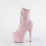Roze glitter 18 cm ADORE dames high heels boots plateau