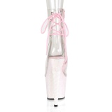 Roze glitter 18 cm UNICORN-1018C paaldans enkellaarsjes met hoge hakken