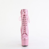 Roze glitter 18 cm dames high heels boots plateau