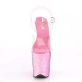 Roze glitter 20 cm FLAMINGO-808CF paaldans schoenen met hoge hakken