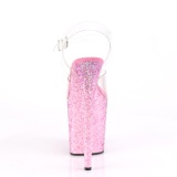 Roze glitter 20 cm FLAMINGO-808CF paaldans schoenen met hoge hakken