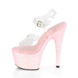 Roze glitter plateau 18 cm ADORE-708LG pole dance schoenen met hoge hakken