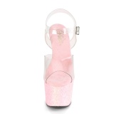Roze glitter plateau 18 cm ADORE-708LG pole dance schoenen met hoge hakken