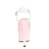 Roze glitter plateau 18 cm ADORE-708LG pole dance schoenen met hoge hakken