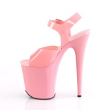 Roze high heels 20 cm FLAMINGO-808N JELLY-LIKE stretch material platform high heels