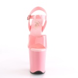 Roze high heels 20 cm FLAMINGO-808N JELLY-LIKE stretch material platform high heels