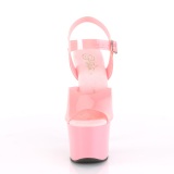 Roze hoge hakken 18 cm SKY-308N JELLY-LIKE stretch materiaal plateau hoge hakken