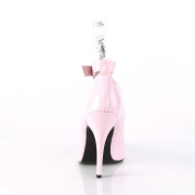 Roze lakpumps 13 cm SEDUCE-431 enkelband pumps met hoge hakken