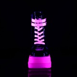 Roze neon 11,5 cm SHAKER-52 cyberpunk plateau enkellaarzen