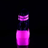 Roze neon 11,5 cm SHAKER-52 cyberpunk plateau enkellaarzen