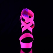 Roze neon 15 cm DELIGHT-669UV paaldans schoenen met hoge hakken