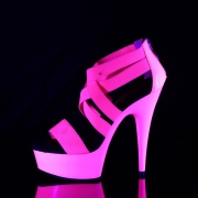 Roze neon 15 cm DELIGHT-669UV paaldans schoenen met hoge hakken