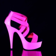 Roze neon 15 cm DELIGHT-669UV paaldans schoenen met hoge hakken