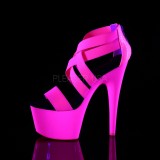 Roze neon 18 cm Pleaser ADORE-769UV paaldans schoenen met hoge hakken