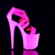 Roze neon 20 cm FLAMINGO-869UV paaldans schoenen met hoge hakken