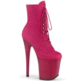 Roze nubuck 20 cm FLAMINGO-1020FST pole dance hakken - pole dance enkellaarzen