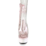 Roze plateau 15 cm DELIGHT-1018C transparante hakken - pole dance enkellaarsjes