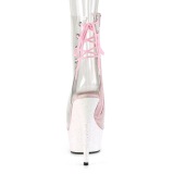 Roze plateau 15 cm DELIGHT-1018C transparante hakken - pole dance enkellaarsjes