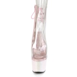 Roze plateau 18 cm ADORE-1018C transparante hakken - pole dance enkellaarsjes