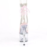 Roze plateau 18 cm STARDUST-1018C-2RS transparante hakken - pole dance enkellaarsjes